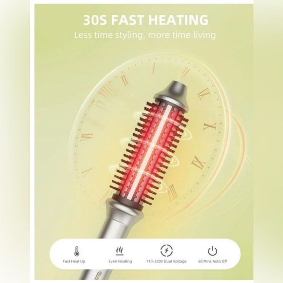 Avvnee Curling Iron Brush VTG Style Thermal New Silver Black OS - Picture 7 of 13